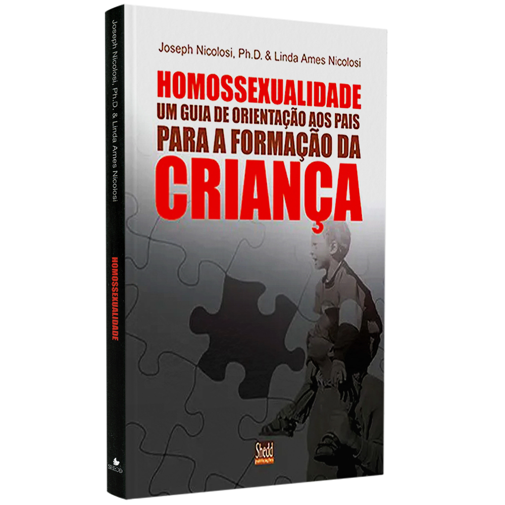 Livro Homossexualidade, de Joseph Nicolosi & Linda Ames Nicolosi, capa branca com quebra-cabeça e menino. — Plenitude