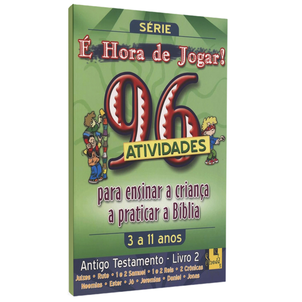 Capa do livro É Hora de Jogar! Vol. 2, com 96 atividades para crianças sobre o Antigo Testamento. — Plenitude