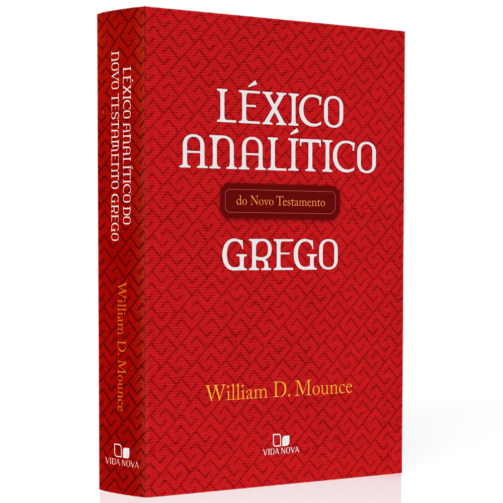 Livro Léxico Analítico do Novo Testamento Grego, de William D. Mounce, capa vermelha com padrão geométrico. — Plenitude