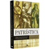 Livro Patrística de John Norman Davidson Kelly, capa bege com ilustrações de figuras históricas. — Plenitude