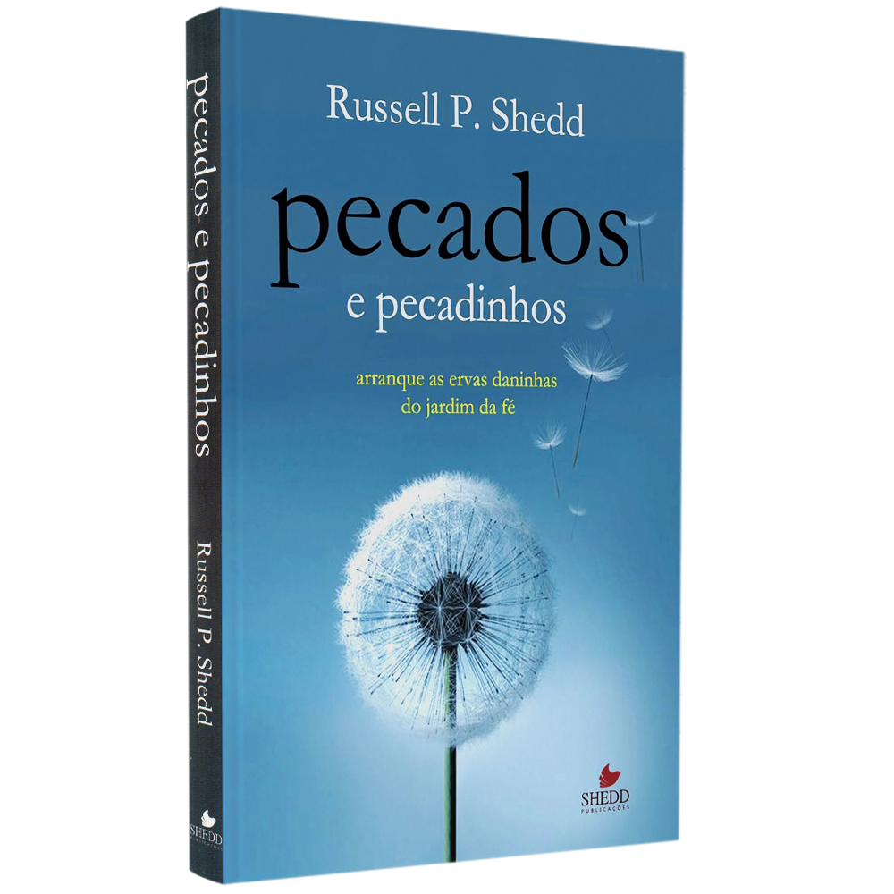 Livro Pecados e Pecadinhos de Russell P. Shedd, capa azul com dente-de-leão. — Plenitude
