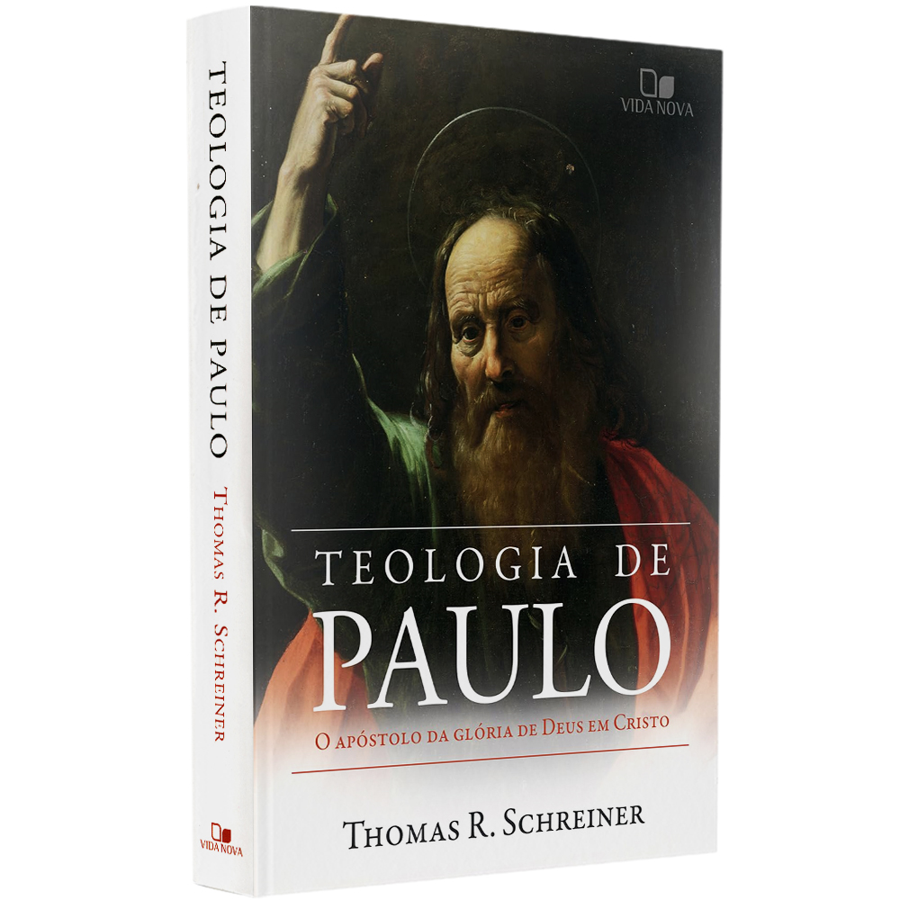 Livro "Teologia de Paulo" de Thomas R. Schreiner, capa branca com pintura de São Paulo. — Plenitude