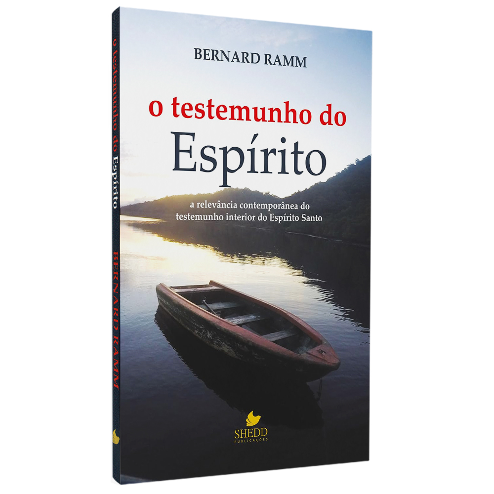 Capa do livro O Testemunho do Espírito, com barco de madeira em rio e paisagem natural. — Plenitude