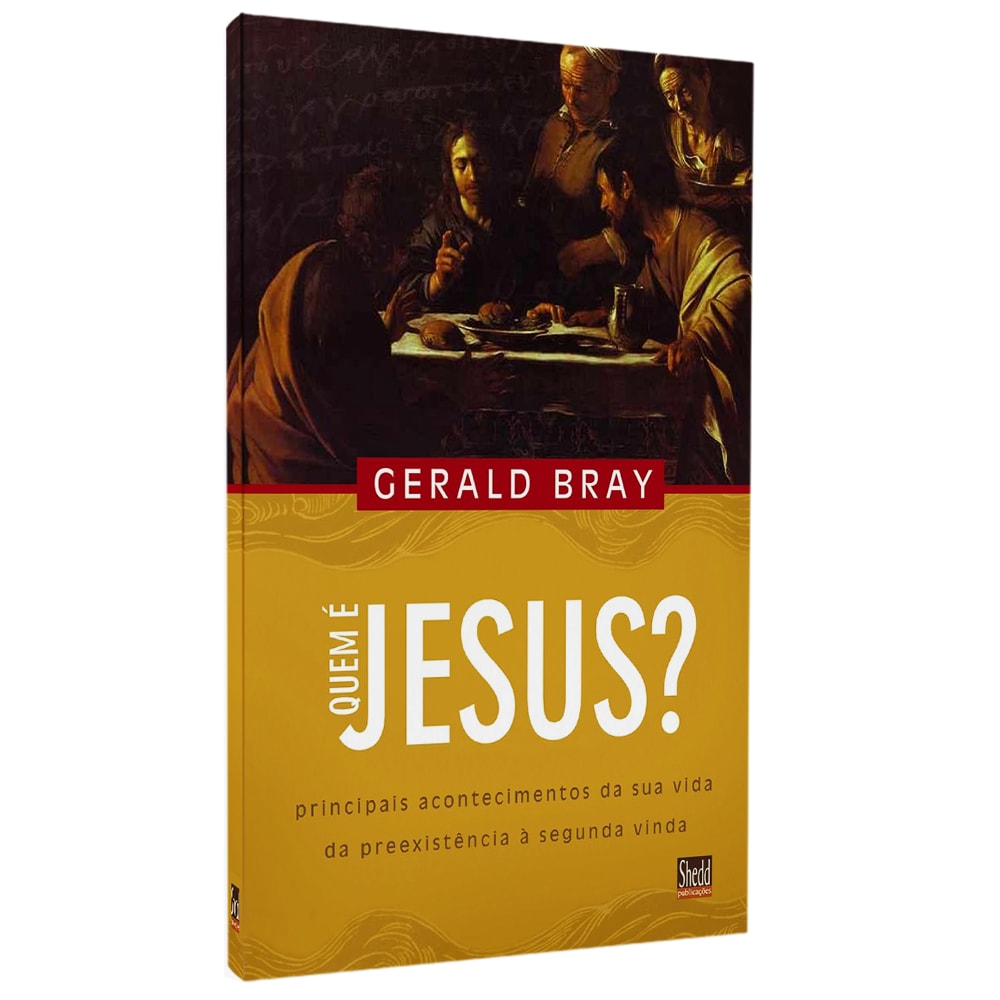 Livro Quem é Jesus?, de Gerald Bray, capa amarela com pintura clássica de Jesus e discípulos. — Plenitude