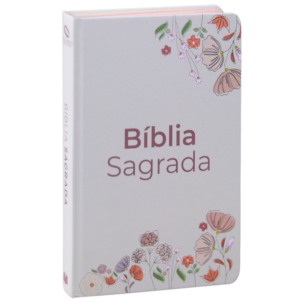 Bíblia Sagrada Flores Creme, NAA, capa dura creme com estampa floral delicada. — Plenitude