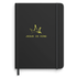 Caderno Moleskine: Jesus is King, com pauta, capa preta com coroa e texto dourados — Plenitude