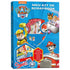 Kit de Scrapbook Patrulha Canina, Nickelodeon, caixa azul com personagens e materiais de artesanato. — Plenitude