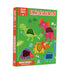 Livro Eram Cinco Dinossauros, Donaldo Buchweitz, capa verde com dinossauros e texturas. — Plenitude
