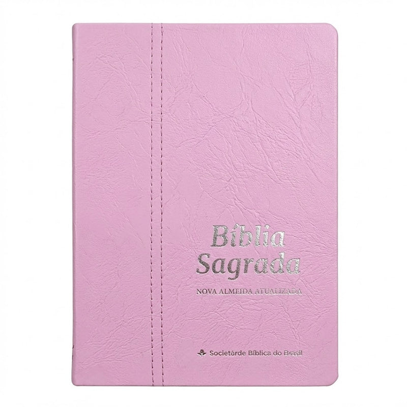 Bíblia Sagrada | NAA | Letra Normal | Capa Couro Legítimo Rosa