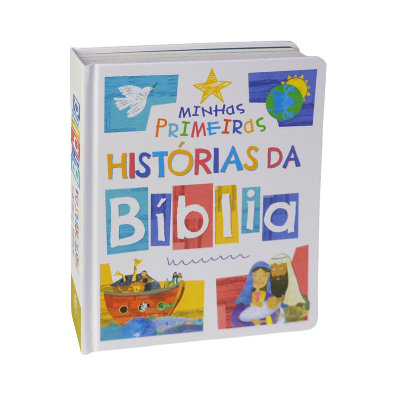 Livro "Minhas Primeiras Histórias da Bíblia" da SBN Editora. Capa colorida com ilustrações bíblicas. — Plenitude