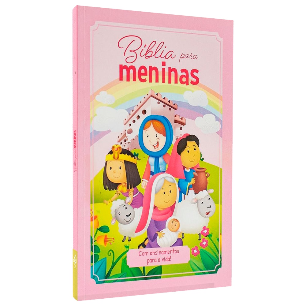 Livro "Bíblia para Meninas" da SBN Editora. Capa rosa com personagens bíblicos femininos. — Plenitude