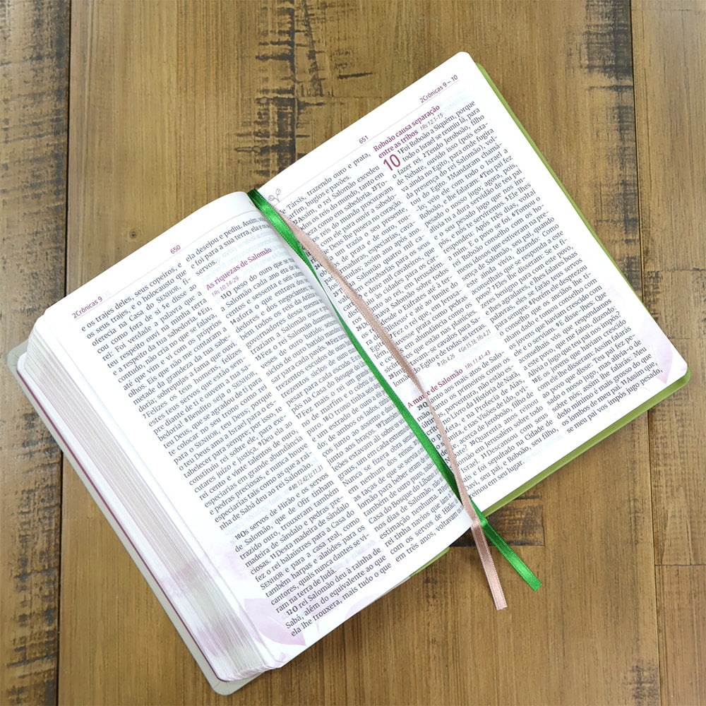 Bíblia Sagrada Mães da Aliança | ARA | Letra Normal | Capa Luxo Verde Marfim