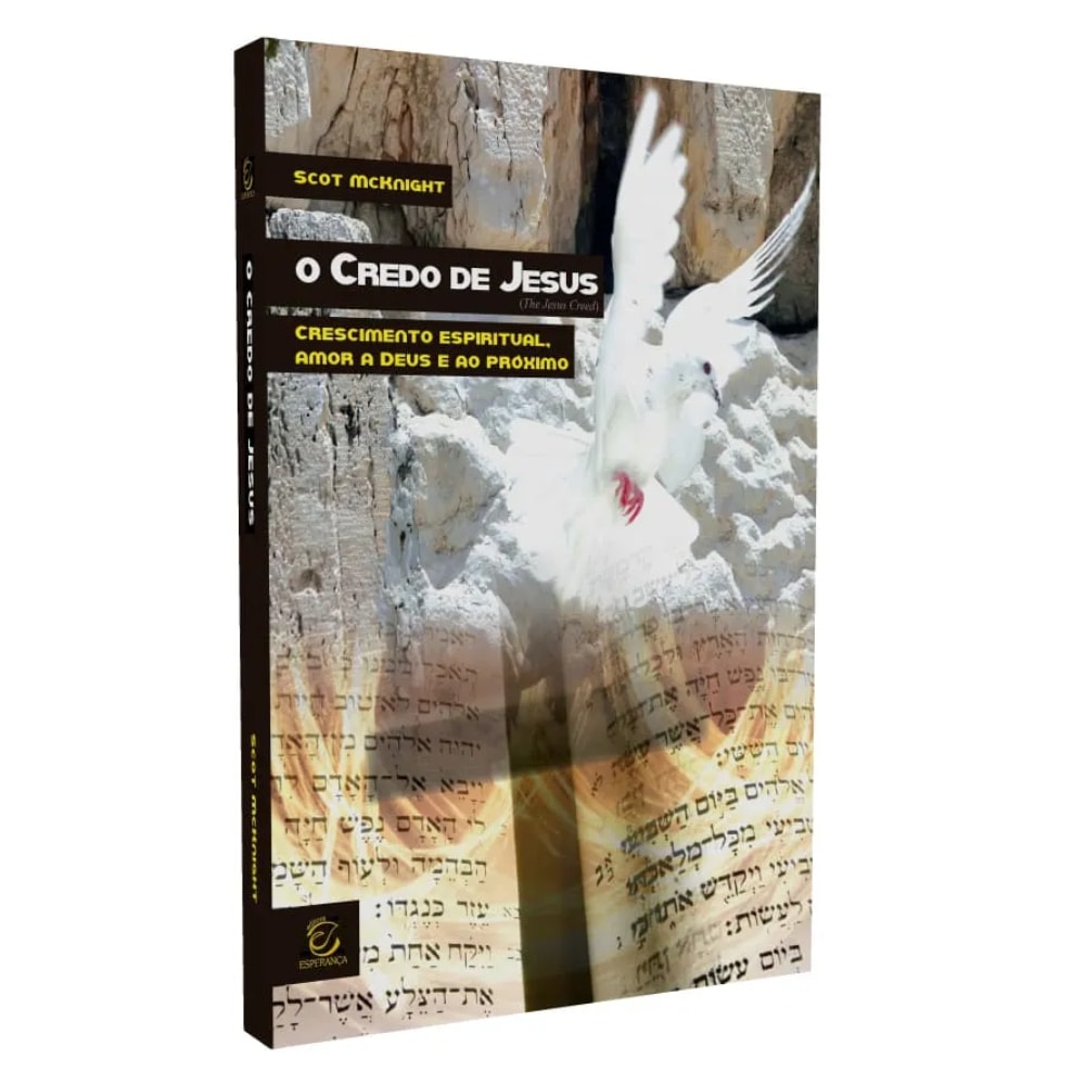 Livro O Credo de Jesus de Scot McKnight, capa com pomba branca e texto antigo. — Plenitude
