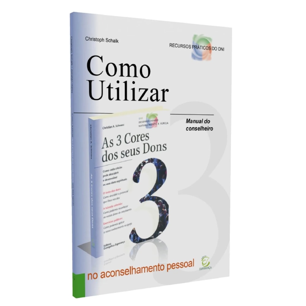 Livro de capa dura, "Como Utilizar?" de Christoph Schalk, com capa branca e detalhes em verde e azul. — Plenitude