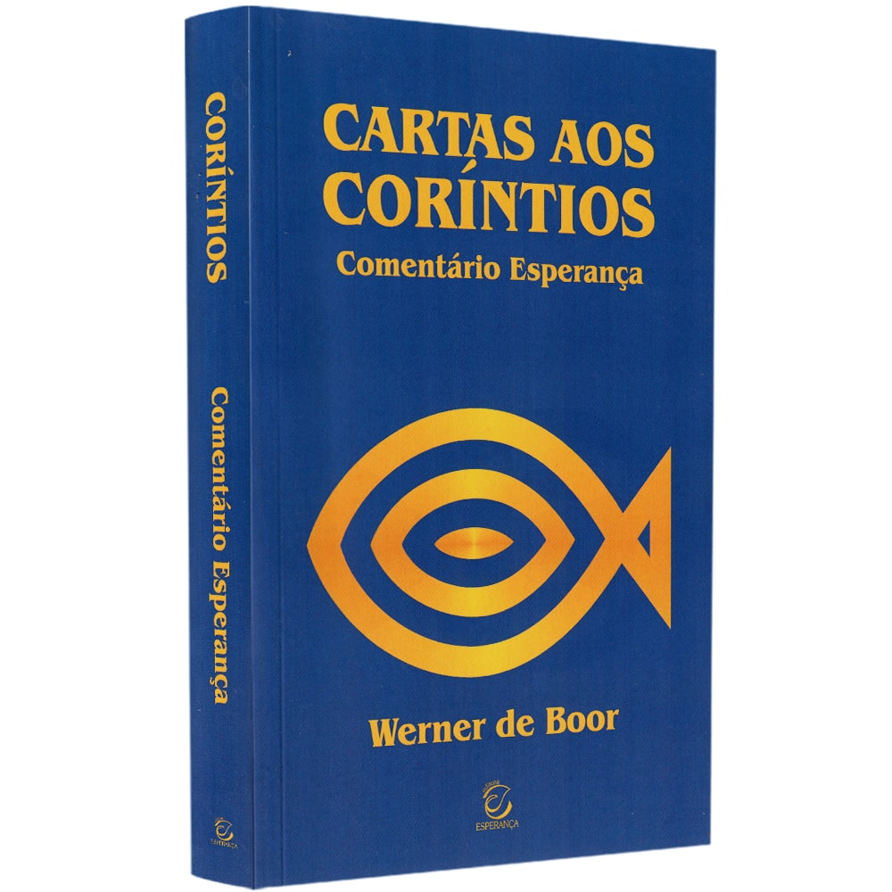 Livro Comentário aos Coríntios 1 e 2 de Fritz Rienecker, capa azul com símbolo de peixe dourado — Plenitude