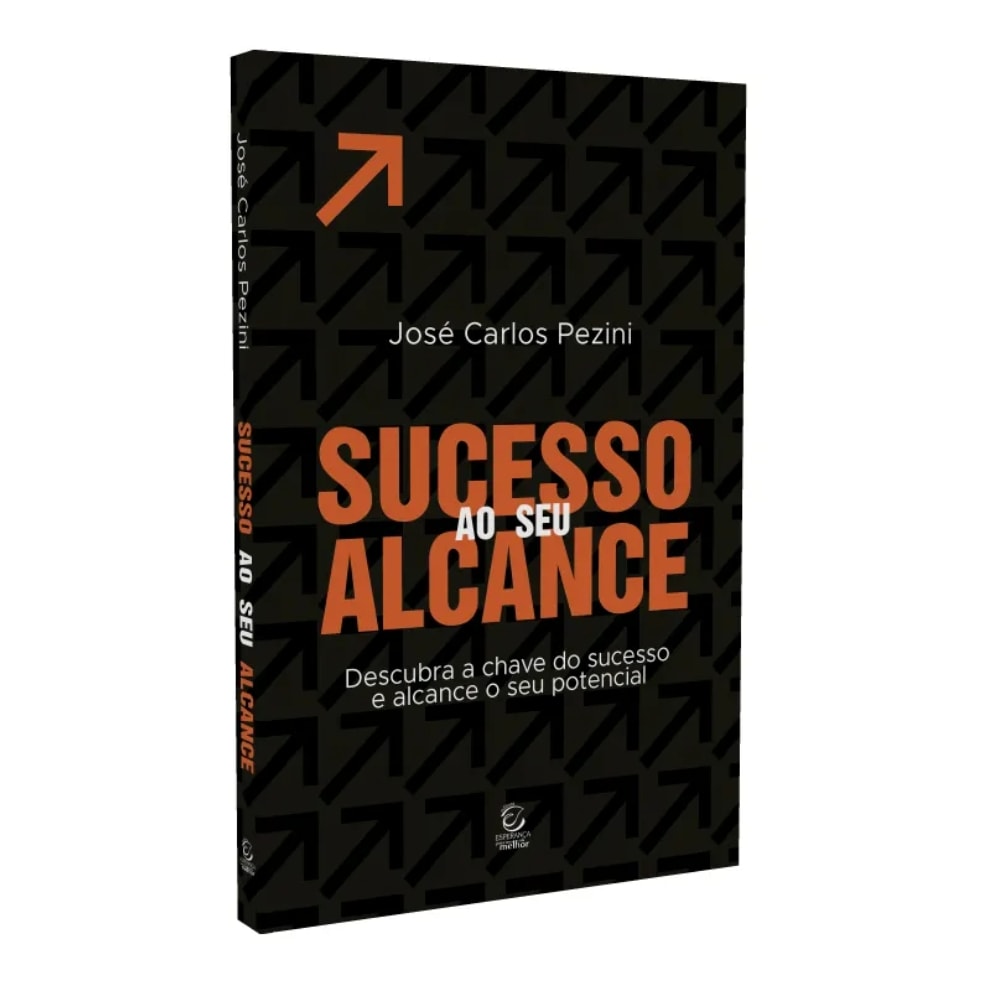 Capa do livro "Sucesso Ao Seu Alcance" preta com setas laranjas e brancas. — Plenitude