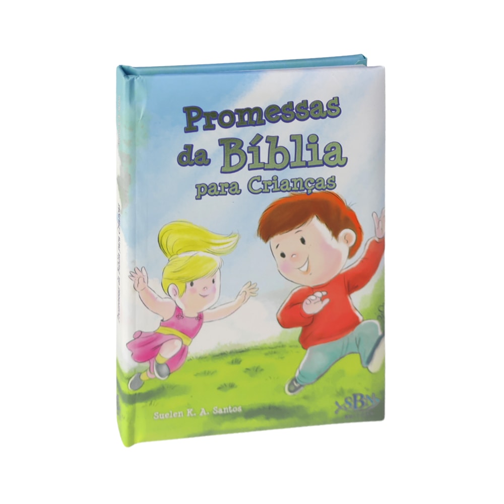 Livro "Promessas da Bíblia para Crianças" de Suelen K. A. Santos, SBN Editora. Capa azul com crianças. — Plenitude