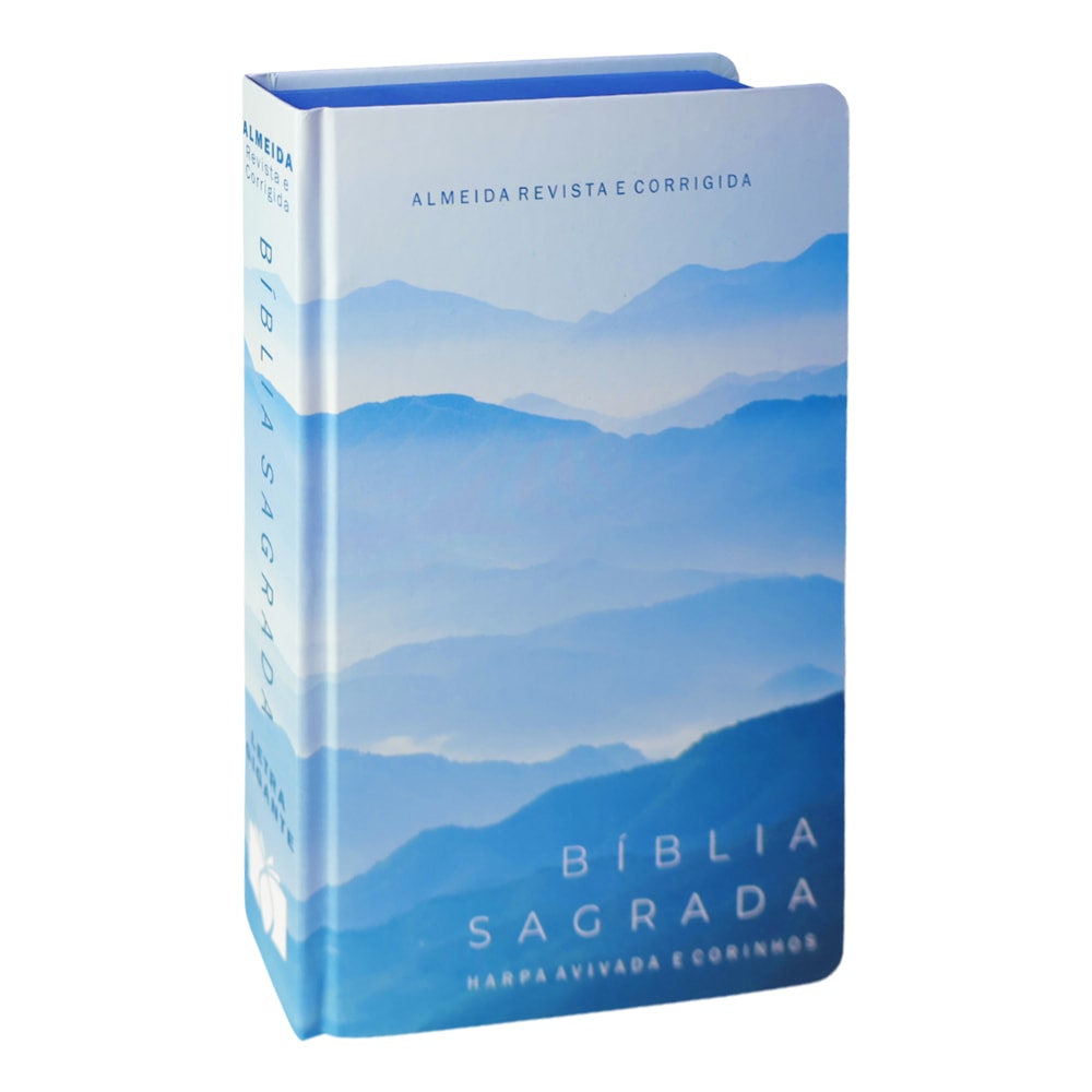Bíblia Sagrada Paisagem, ARC, capa dura azul com paisagem de montanhas. — Plenitude