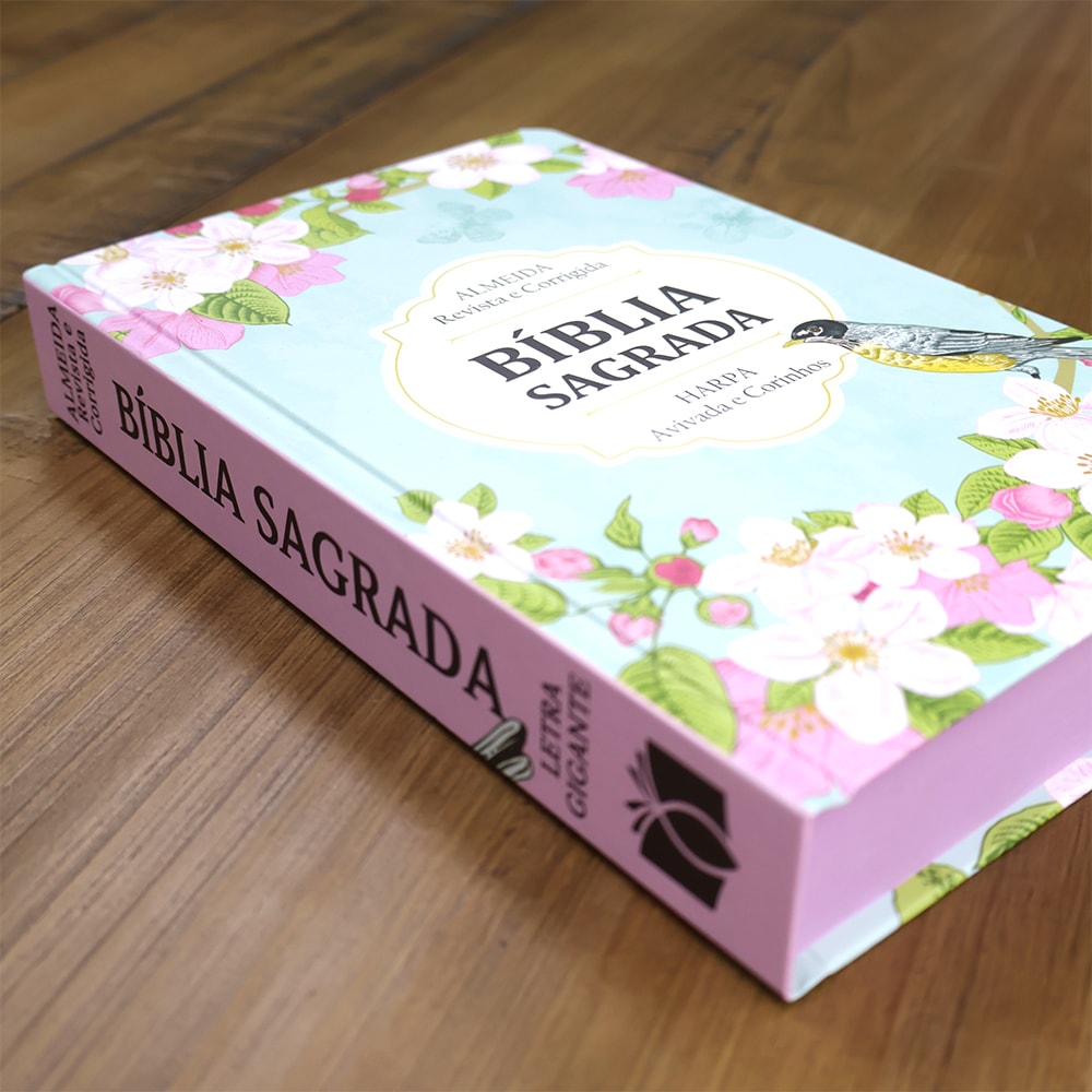 Bíblia Sagrada Jardim Pássaro | ARC | Letra Grande | Capa Dura | Harpa Avivada e Corinhos