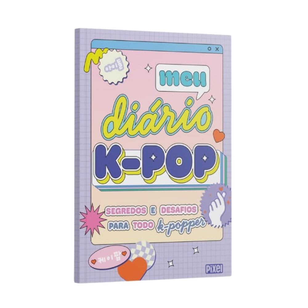 Diário Meu Diário K-Pop, capa lilás e rosa com tema K-Pop, texto "SEGREDOS E DESAFIOS PARA TODO k-popper" — Plenitude