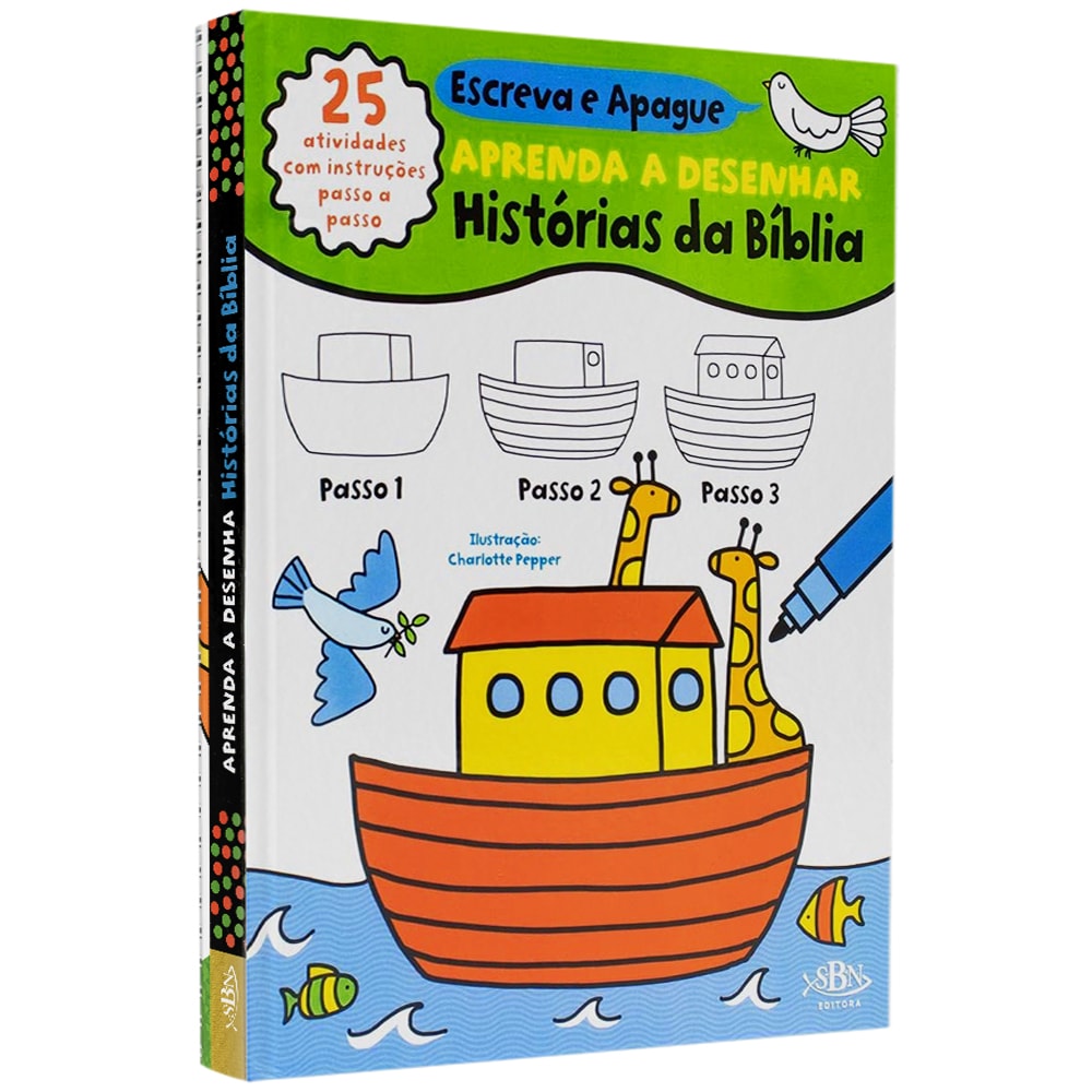 Escreva e Apague| Aprenda a Desenhar Histórias da Bíblia | 3 a 5 Anos