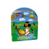 Livro infantil A História de Moisés. Capa em formato de arco com ilustração de Moisés bebê no rio — Plenitude