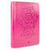 Bíblia Sagrada King James Fiel 1611, capa luxo rosa com zíper, detalhes em relevo e cruz central. — Plenitude