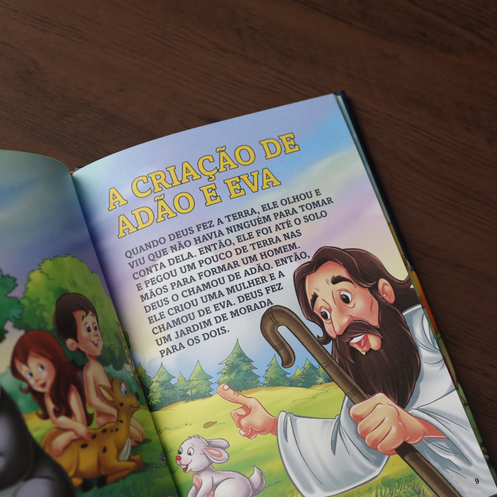 Biblia Infantil Ilustrada | Letras Grandes | Capa Almofadada