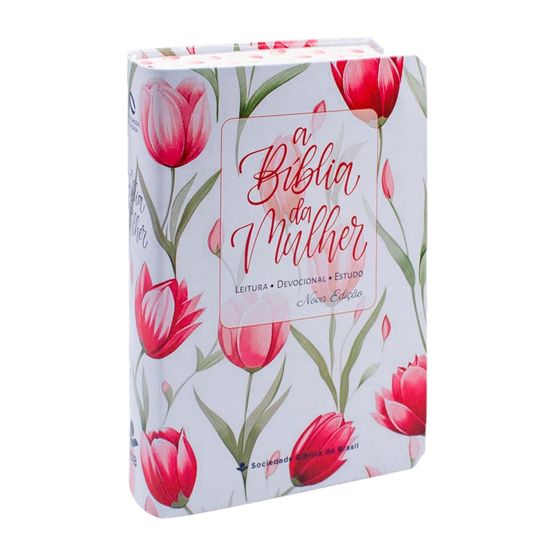 A Bíblia da Mulher | Portátil | NAA | Capa Tulipa Vermelha