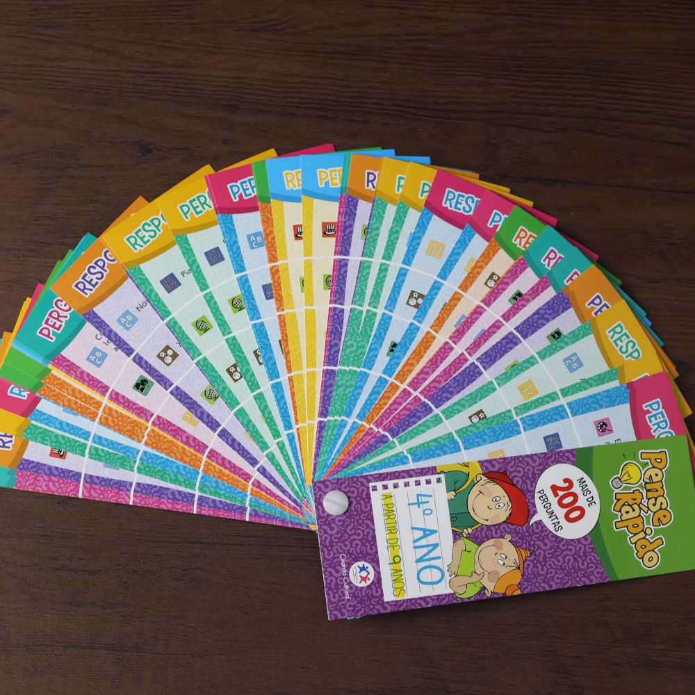 Livro Flash Cards Pense Rápido | 4° Ano | A Partir de 9 Anos