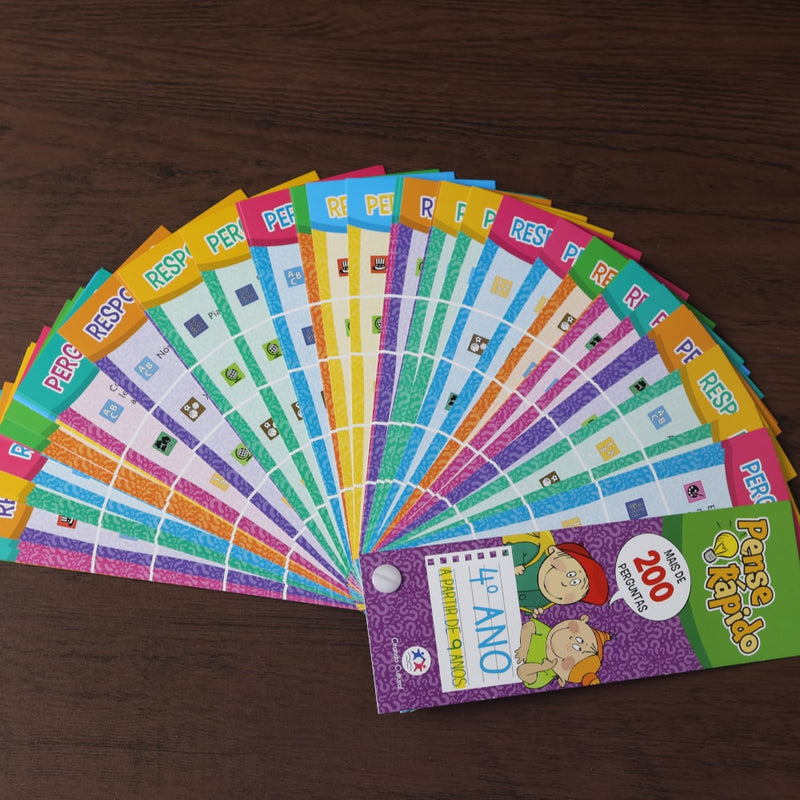 Livro Flash Cards Pense Rápido | 4° Ano | A Partir de 9 Anos