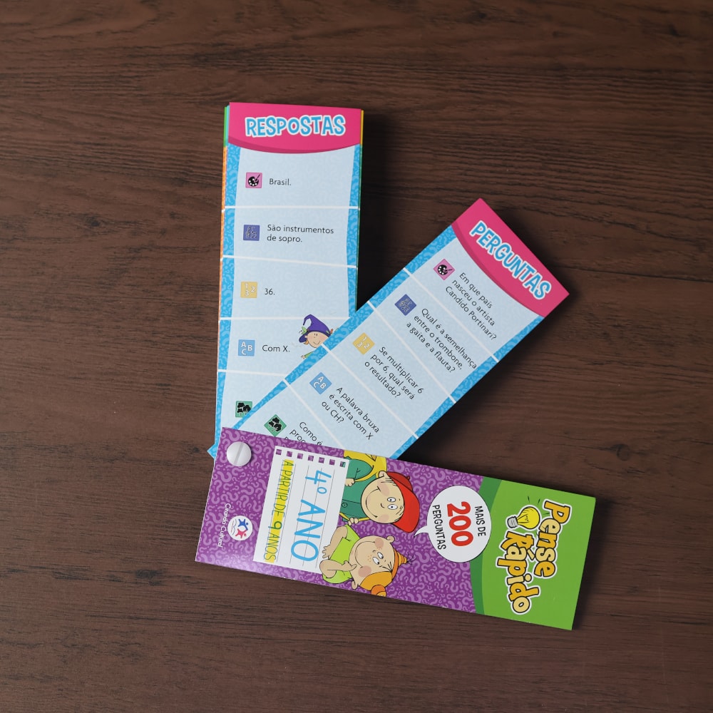 Livro Flash Cards Pense Rápido | 4° Ano | A Partir de 9 Anos