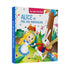 Livro Alice no País das Maravilhas com abas divertidas, capa ilustrada com Alice e Coelho Branco. — Plenitude