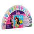 Kit de borrachas Barbie, estojo transparente em formato de leque com borrachas coloridas e caderno. — Plenitude