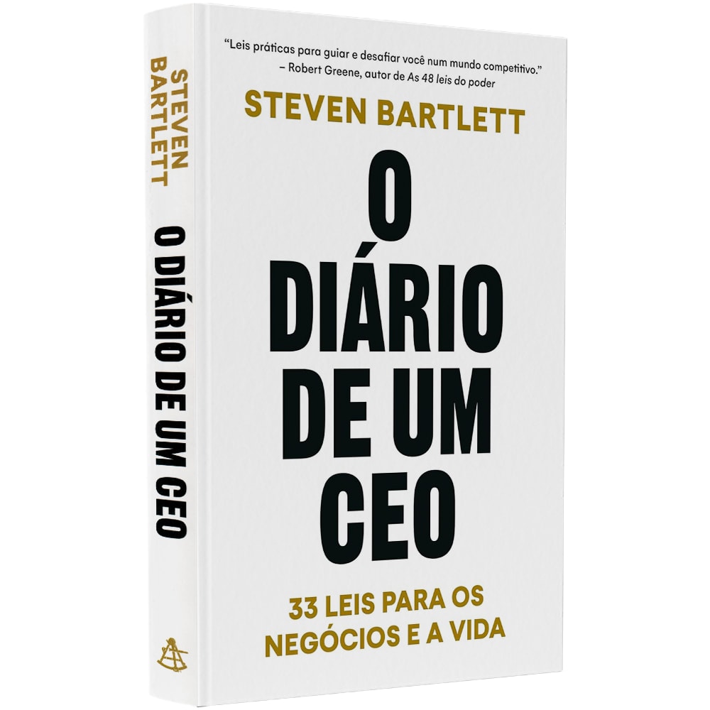 Livro O Diário de Um CEO, capa branca com título em preto e detalhes dourados. — Plenitude
