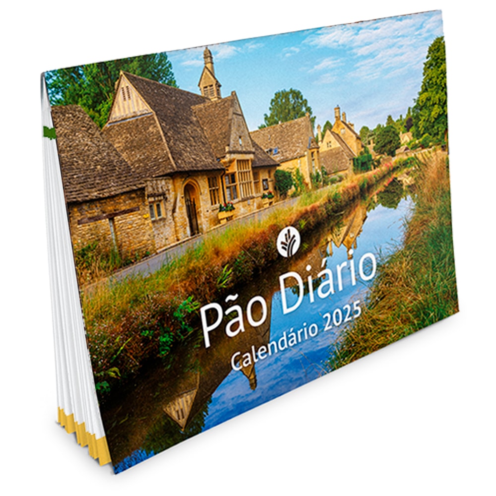 Calendário de Parede 2025 Paisagens, Pão Diário, com foto de paisagem rural e rio — Plenitude