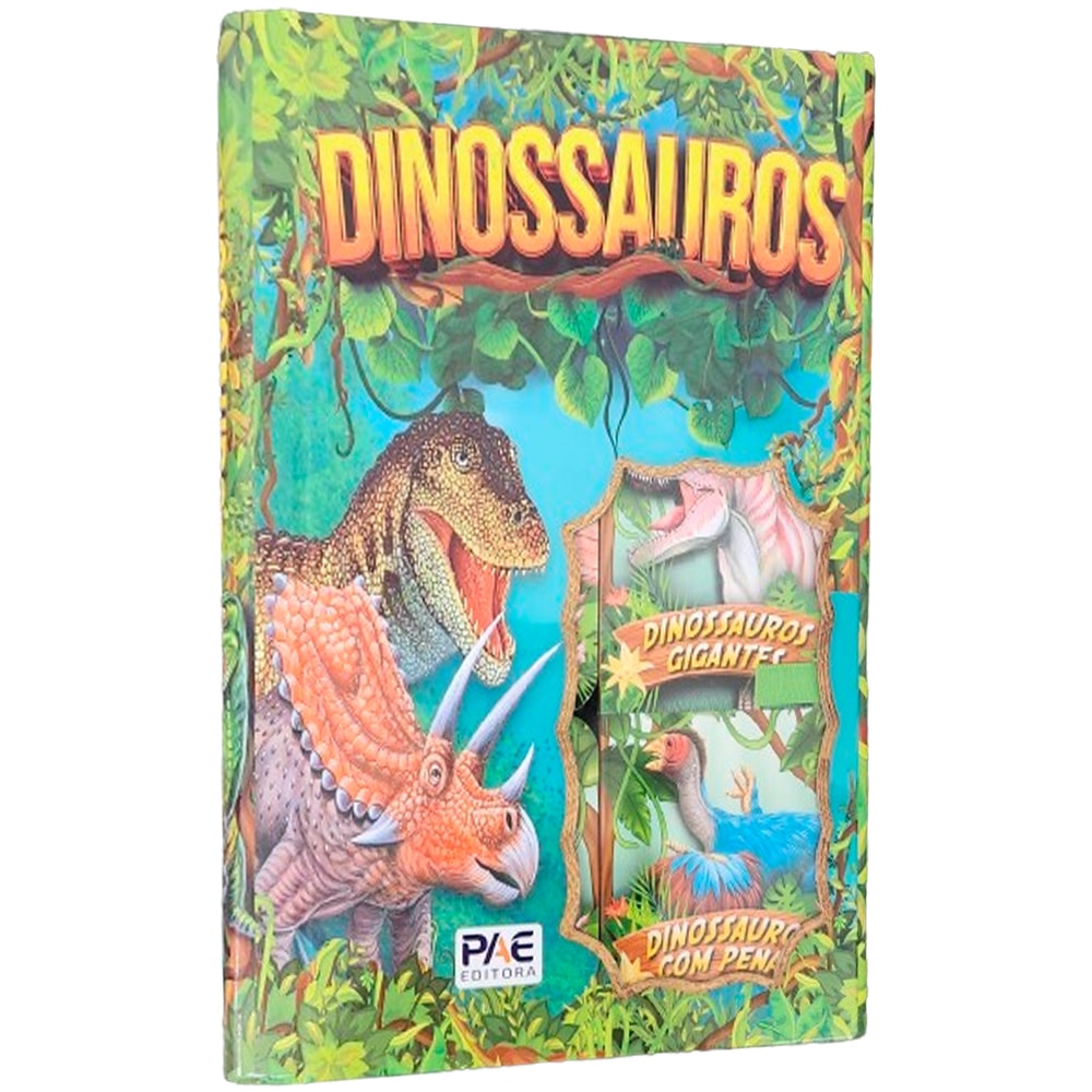 Box de livros Dinossauros, capa ilustrada com dinossauros e mini livros. — Plenitude