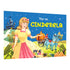 Livro infantil Pop-up Cinderela, capa azul com Cinderela, abóbora e castelo. — Plenitude