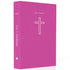 Bíblia Sagrada Salvos Pela Graça, NVI, letra normal, capa brochura rosa com cruz branca. — Plenitude