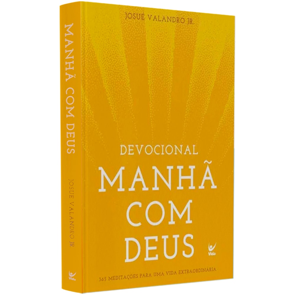 Capa do livro Devocional Manhã com Deus, de Josué Valandro Jr., com fundo amarelo vibrante. — Plenitude