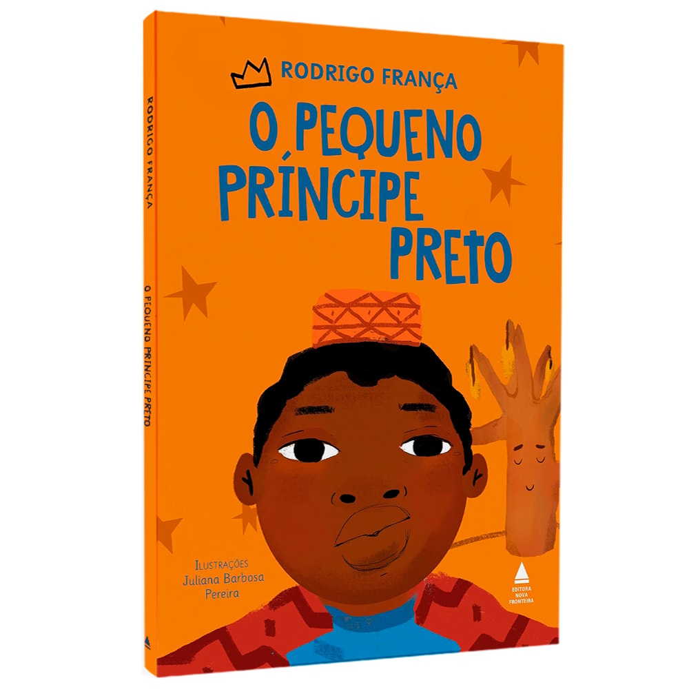Livro O Pequeno Príncipe Preto de Rodrigo França, capa dura laranja com ilustração de menino negro — Plenitude
