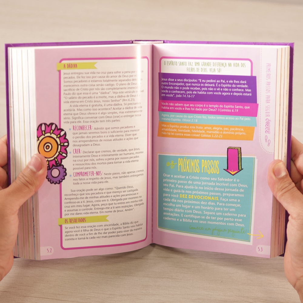 Bíblia de Estudo Aplicação Pessoal para Meninas | NVT | Média Rosa | Capa Dura