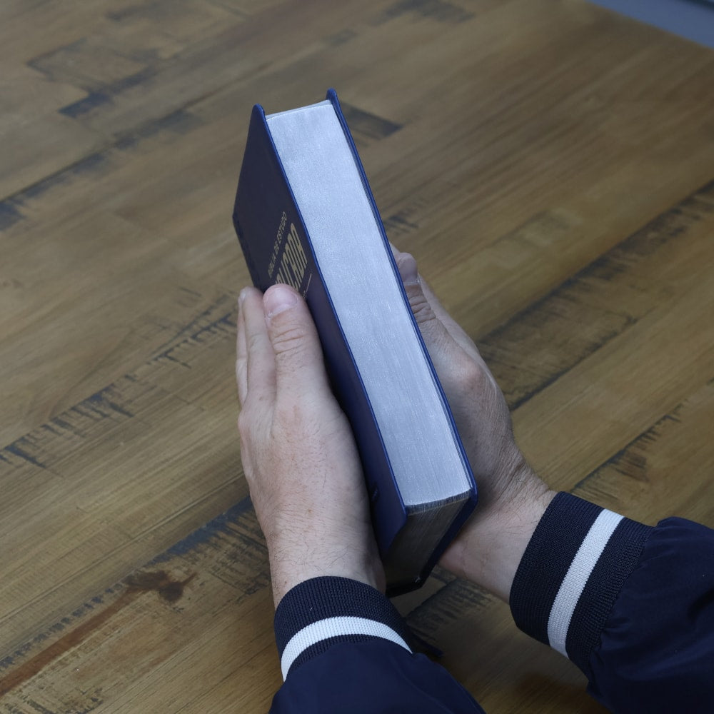 Bíblia de Estudo Explicada | ARC | Letra Média | Luxo Harpa Cristã Azul