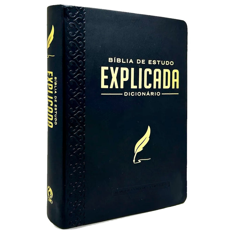 Bíblia de Estudo Explicada | ARC | Letra Média | Luxo Preta