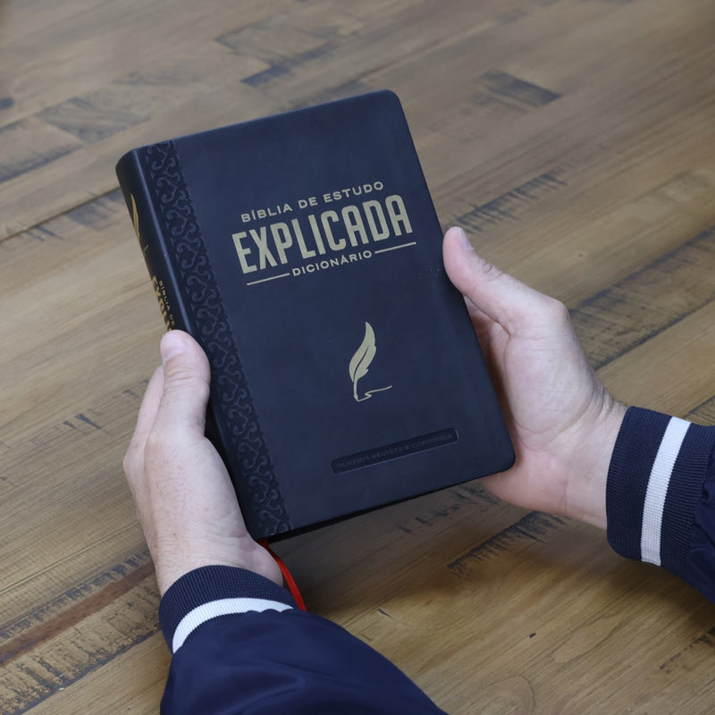 Bíblia de Estudo Explicada | ARC | Letra Média | Luxo Preta