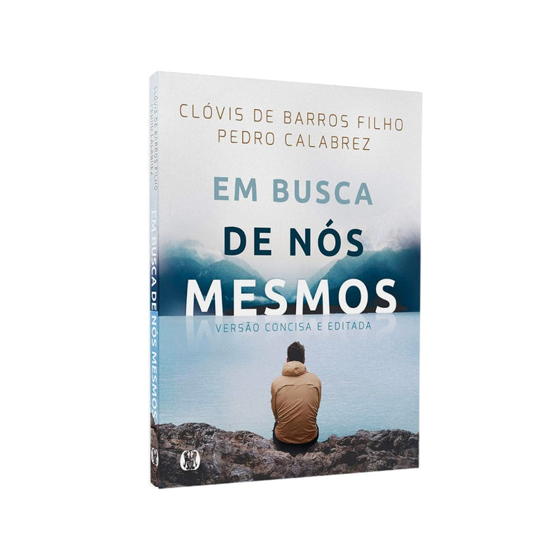 Livro Em Busca De Nós Mesmos, edição de bolso, capa clara com pessoa sentada de costas. — Plenitude