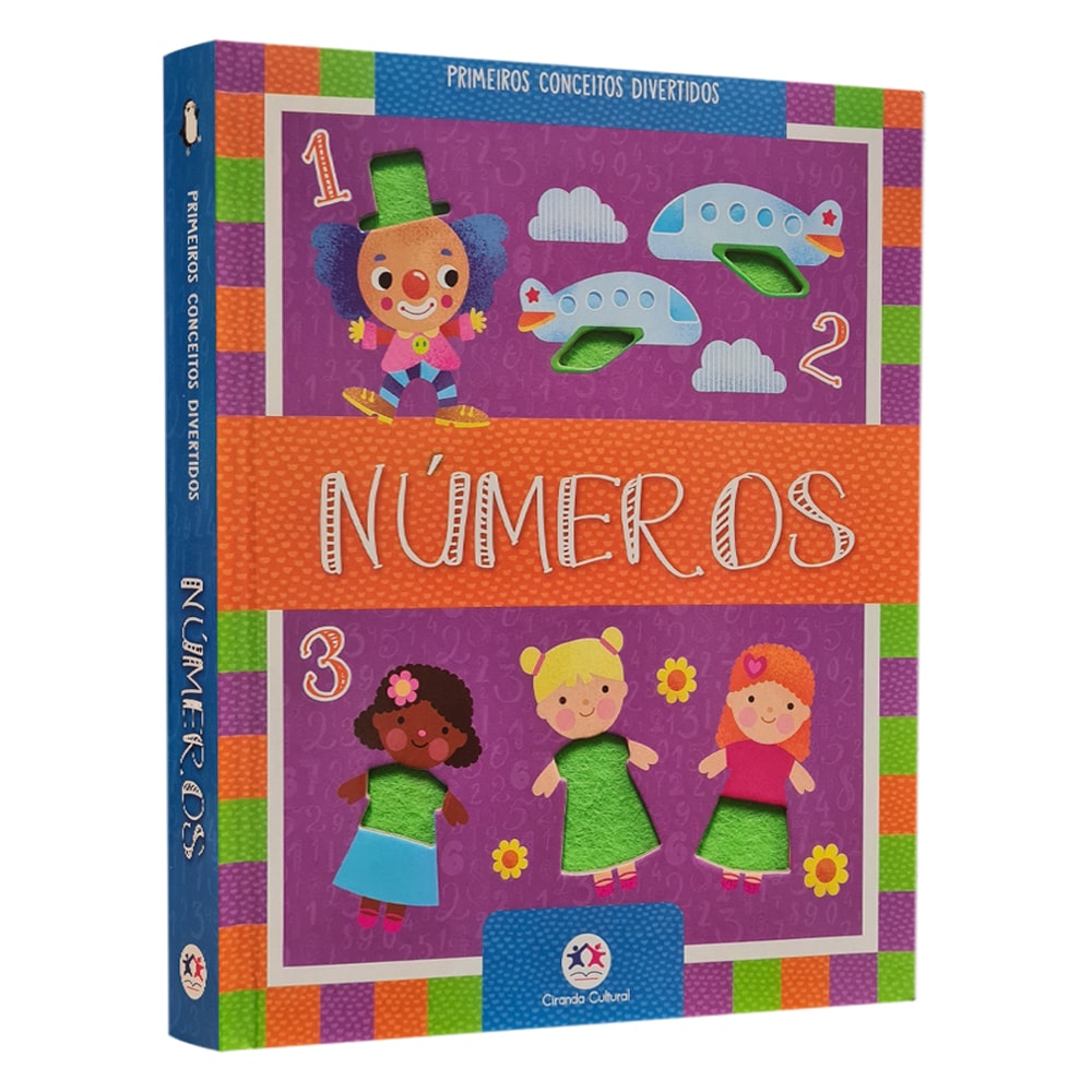 Livro infantil 'Números' da coleção Primeiros Conceitos Divertidos, com capa colorida e recortes. — Plenitude