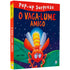 Livro pop-up O Vaga-Lume Amigo, capa azul escura com vaga-lume brilhante. — Plenitude