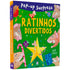 Livro pop-up "Ratinhos Divertidos", capa verde com ratinhos e presentes. — Plenitude