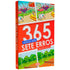 Livro 365 Jogos dos Sete Erros, capa dura laranja com imagens de parque e quadra de tênis. — Plenitude